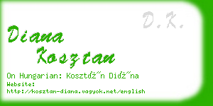 diana kosztan business card